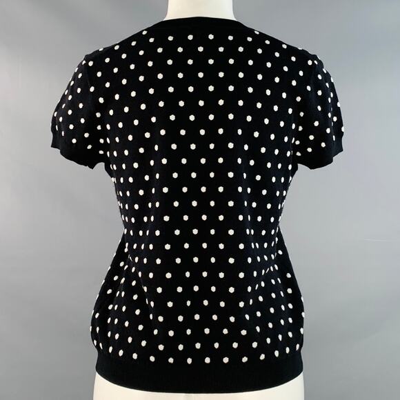 ESCADA Size M Black White Viscose Blend Polka Dot 2 Piece Cardigan Set - Picture 5 of 16